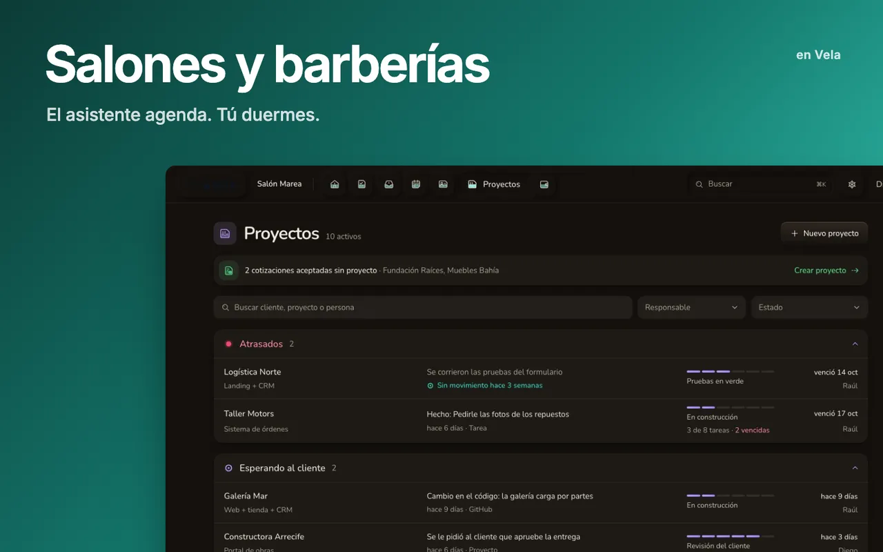 Vela para salones y barberías