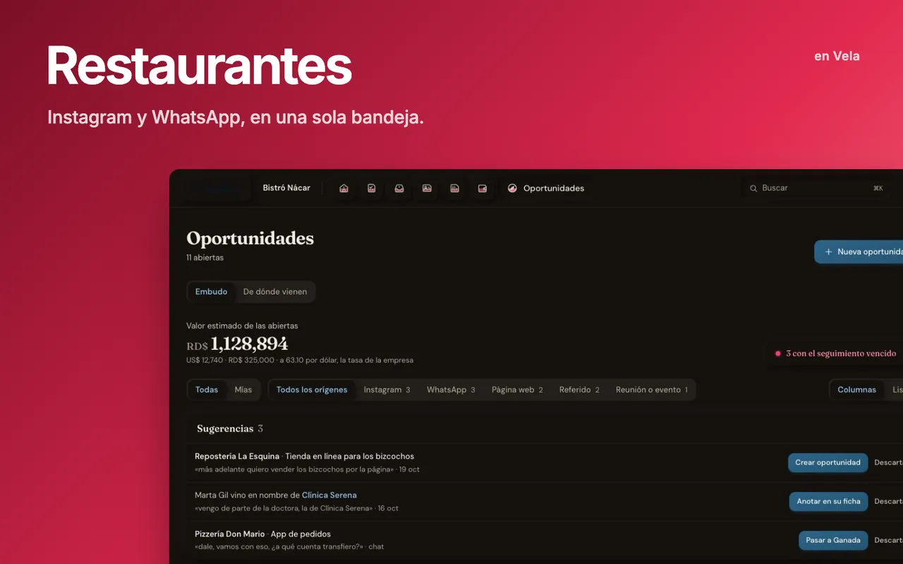 Vela para restaurantes